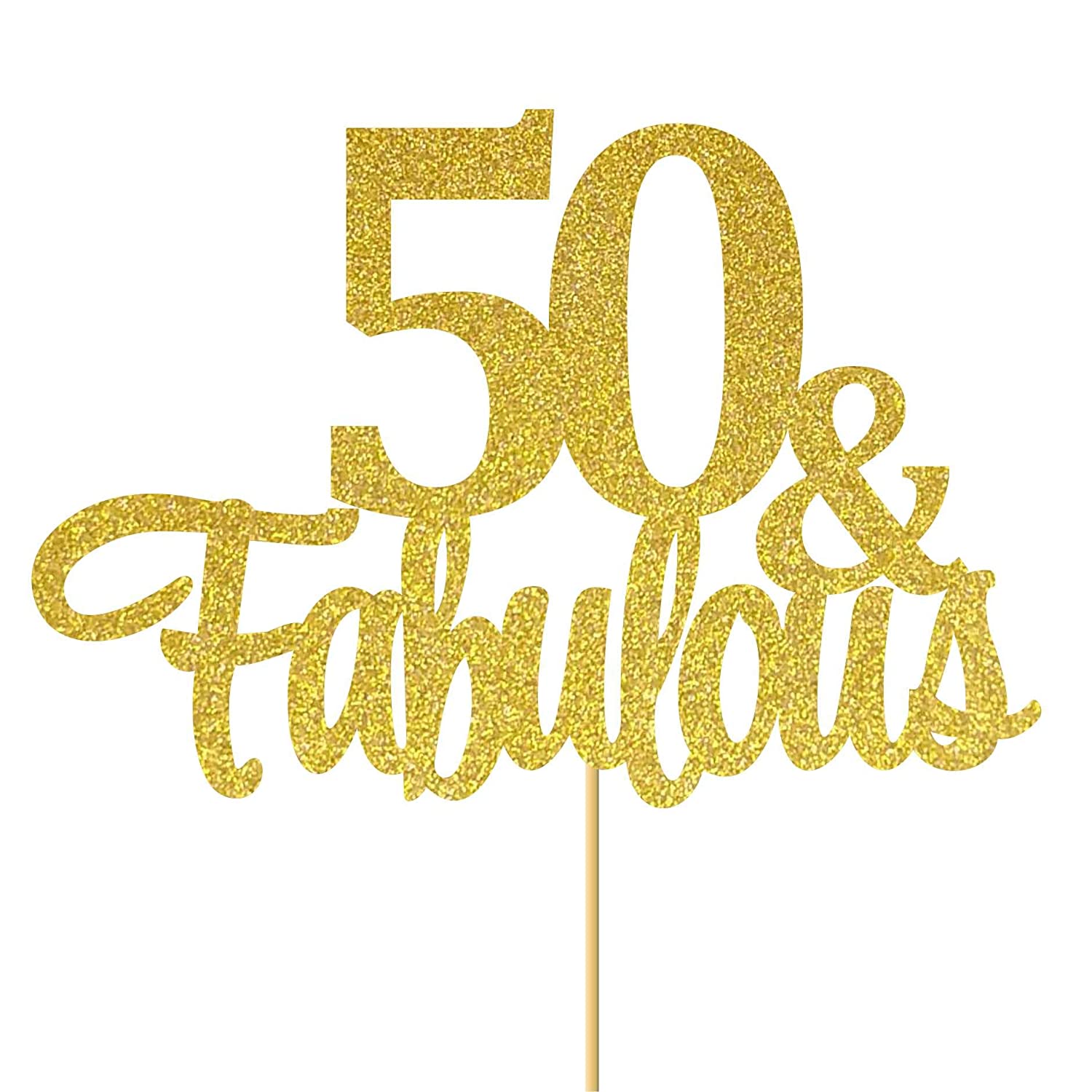 Svm Craft Gold Glitter 50 And Fabulous Cake Topper 50 Anniversary Birthday Cake Topper Party